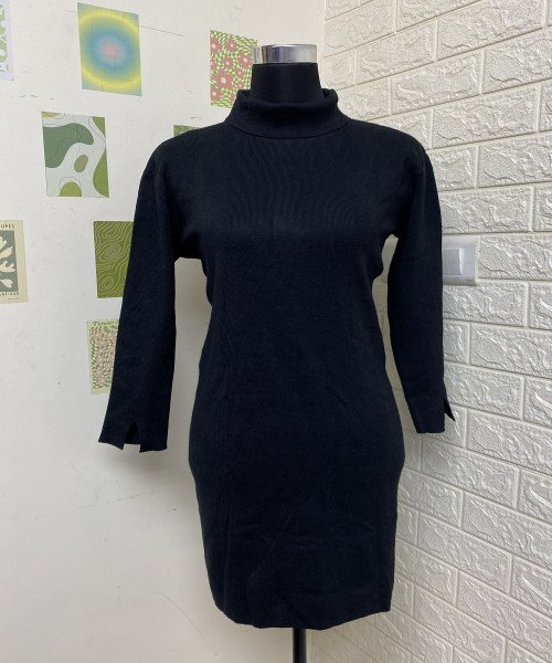 Women High Neck Winter Dress