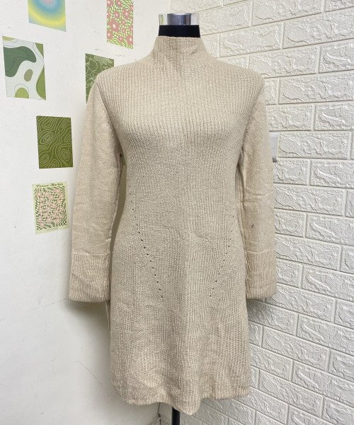 Off White Winter Knitted   Dress