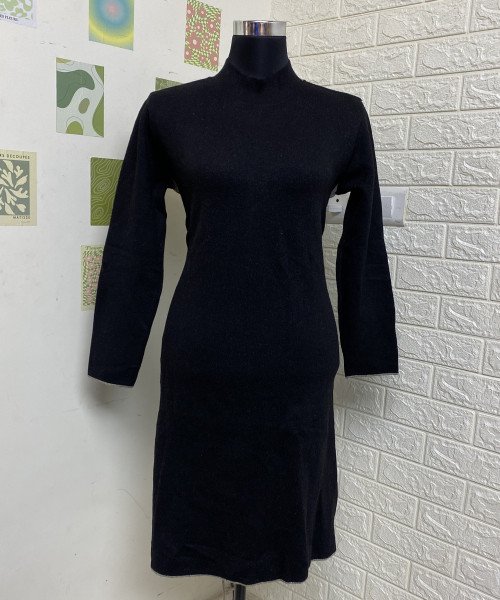 Black Knit Winter Dress