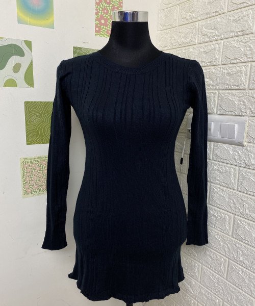 Women Winter Black Dress