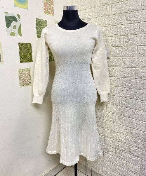 Round Neck Winter Knitted Dress