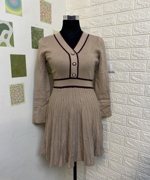 Light  Brown  Winter Dress