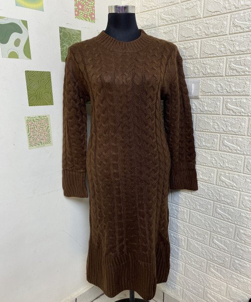 Brown Long Winter Dress