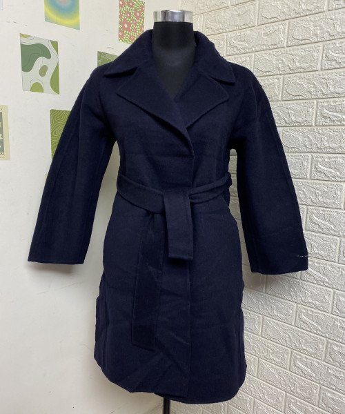 Black Frock Style Coat For Women