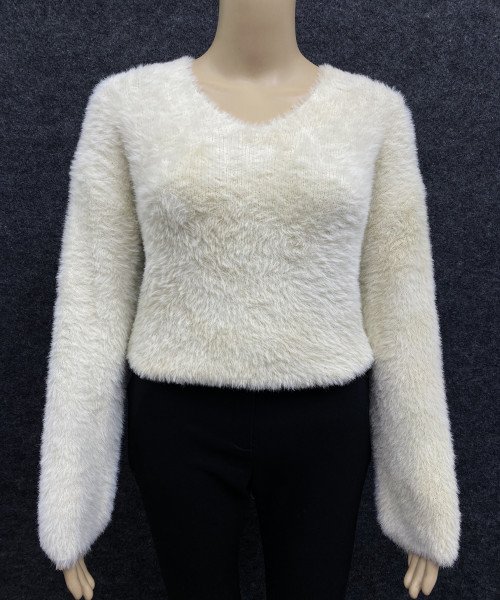 White  Winter Fur Pullover