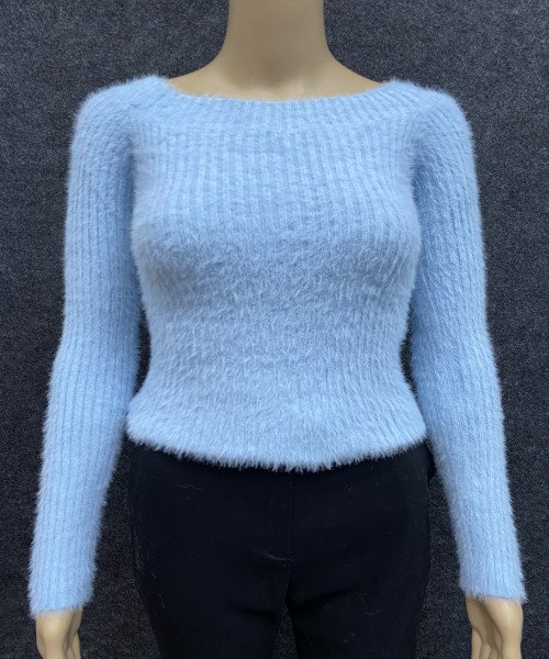 Sky Blue Winter Fur Pullover