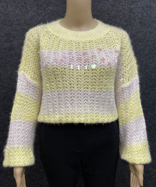 Lemon With White Winter Pullover