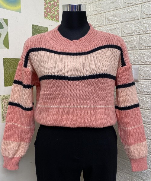 Round  Neck  Winter Knit  Pullover