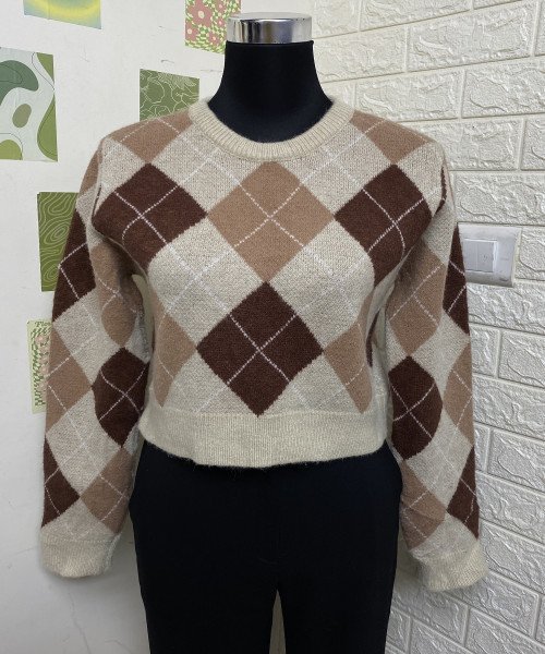 Brown  Winter Knit Pullover