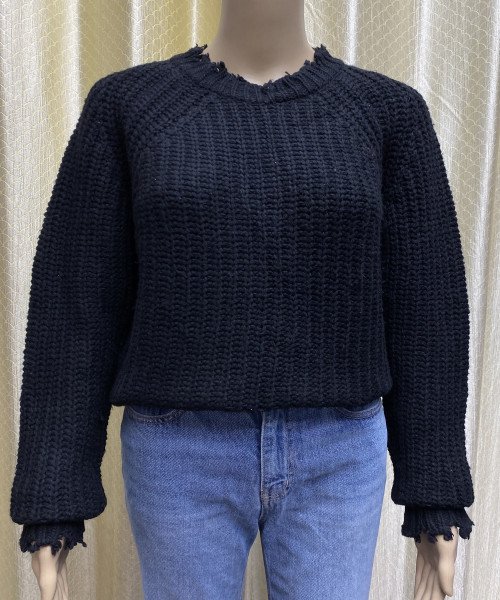 Black  Knit Pullover For Women