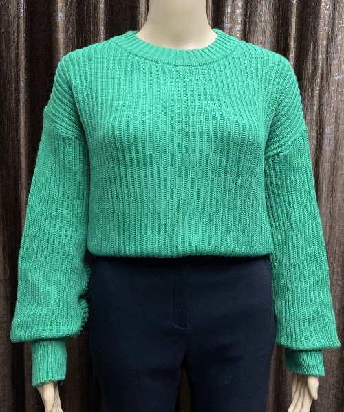 Green  Round  Neck Winter Pullover