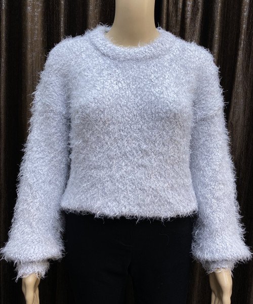 Sky Blur Winter Fur Pullover