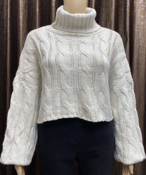 High  Neck  Knit  Pullover