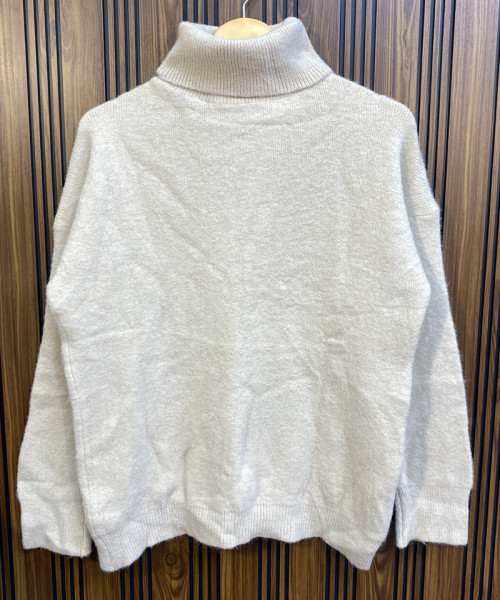 White  High Neck Winter  Knit Pullover