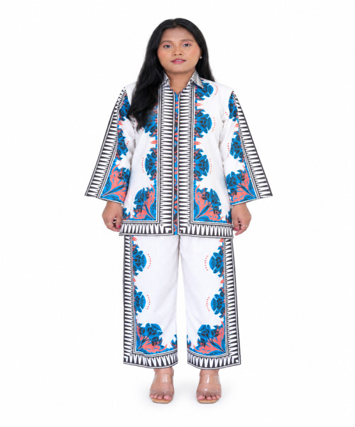 Blue Glazed Cotton Co-Ord