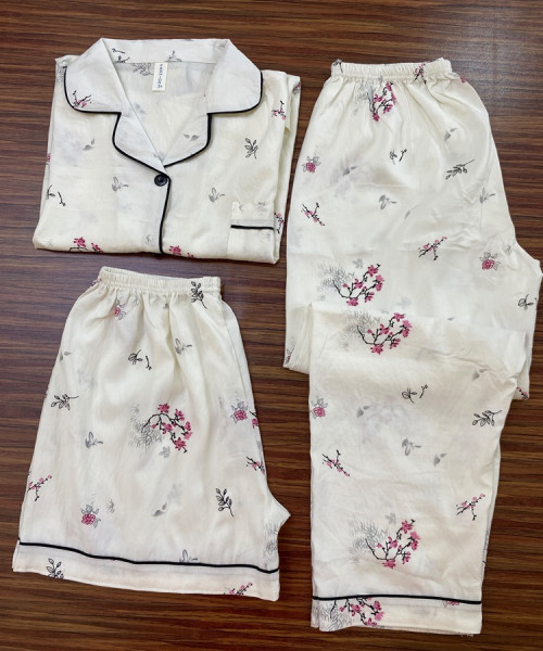 Spring Flower Printed Night suit