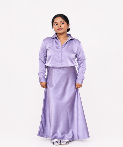 Purple Satin skirt