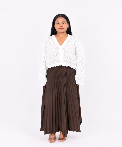 Brown Pleated skirt